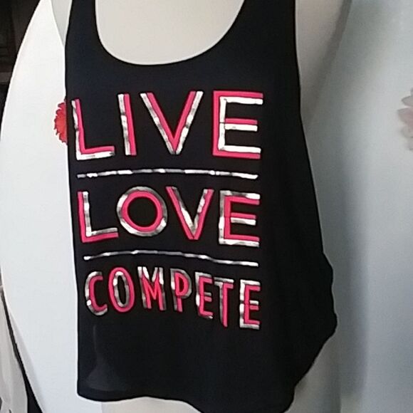 Tank Top with Elastic T Back Live Love Compete Women's size M - Picture 2 of 7